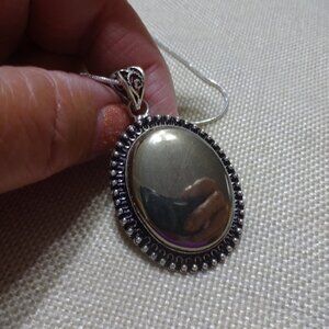 Gorgeous APACHE PYRITE Handmade Sterling 925 Pendant/Chain #347C